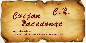 Cvijan Macedonac vizit kartica